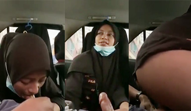 Desi Hijabi Girl Giving Blowjob Dick Fucking Inside Car Sex