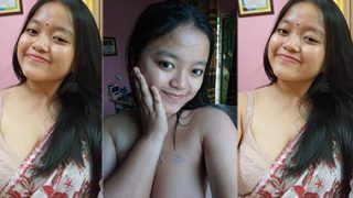 Desi Northeast Horny Busty Girl Showing Nipples & Pussy